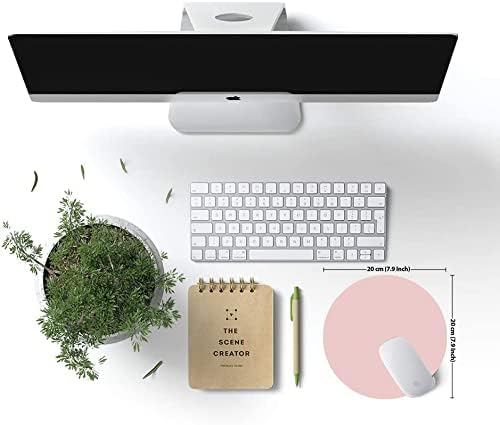 Mouse Pad Pink, Premium-Textured Small Round Pink Mousepad 7.9 x 7.9 Inch, Anti-Slip Waterproof Rubber Mouse Mat, Pretty Cute Mouse Pad for Office Gaming Laptop Women