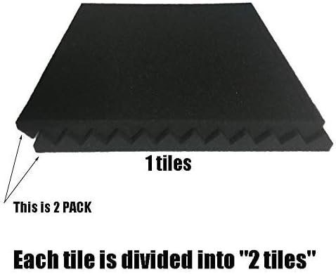 96 Pack Black/RED 12 "X 12 "X1" Acoustic Panels Studio Soundproofing Foam Wedge Tiles,