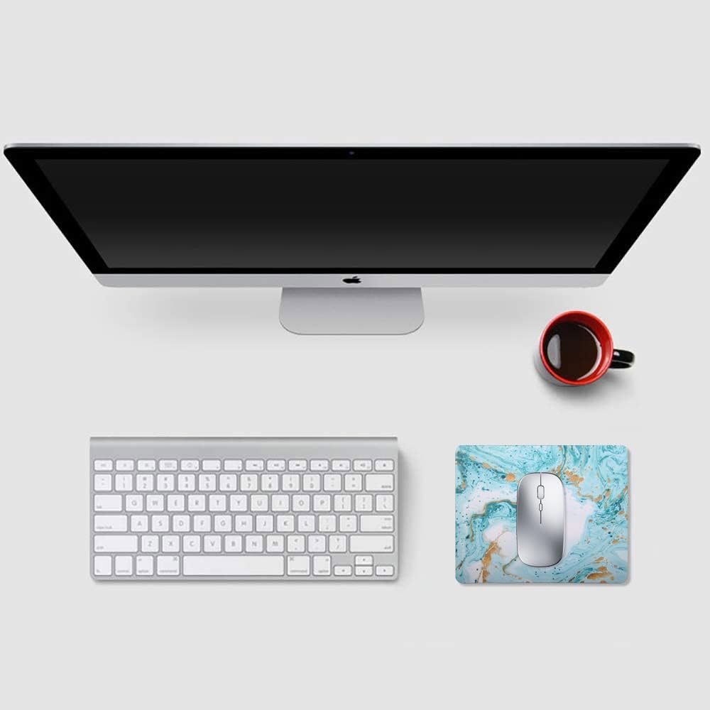 Mouse Pad, Gaming Mouse Pad, Non-Slip Rubber Base Mouse Mat with Designs for Laptop, Computer & Office, 9.5 x 7.9 x 0.12 inches (Marble 7)