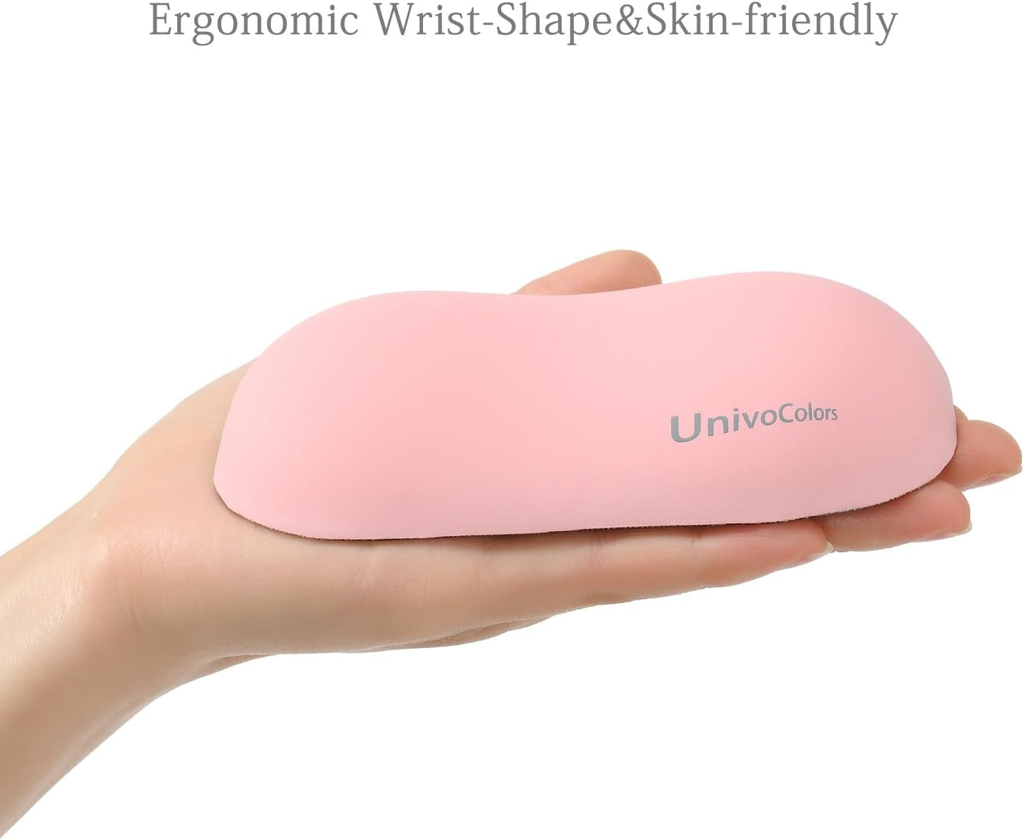 UnivoColors Design-Wave Set of Wrist Rest,Artificial Sheepskin+Memory Foam+Ergonomic+Anti-Slip Gel, Resilience Support During Work and Gaming,Keyboard Accessory,Pink