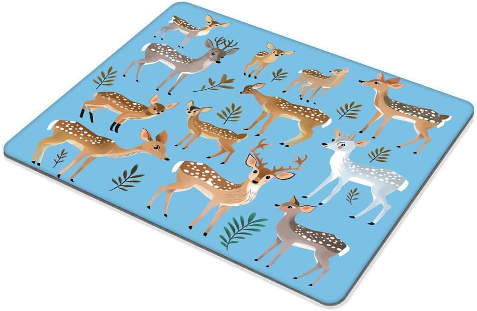 Square Mouse Pad Graceful Deer with Antlers in Nature-1,Gaming Mouse Pads for Desk,Soft Computer Waterproof Non-Slip Mouse Mat