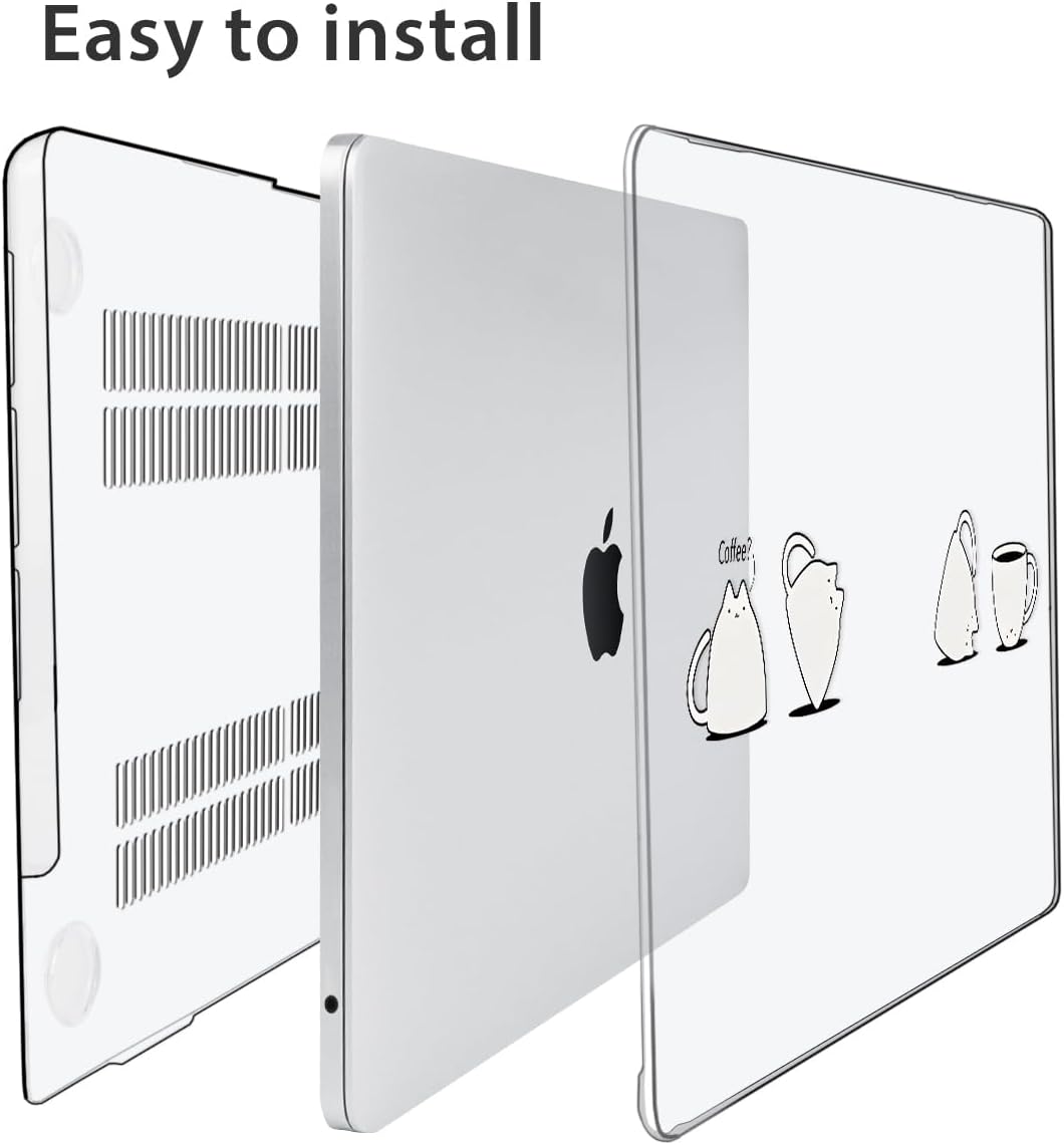 for 2025 2024 2023 2022 MacBook Air 13 inch Case M4 A3240 M3 A3113 M2 A2681 with Touch ID& 13.6" Liquid Retina Display, Plastic Hard Shell&Keyboard Cover&Screen Film&Webcam Cover, Cups