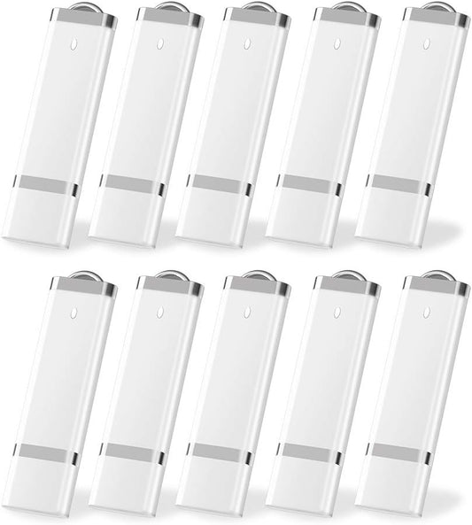 KEXIN 10 Pack 16GB Flash Drive Bulk Flash Drive USB Flash Drive Design in Snapcap 16 GB White