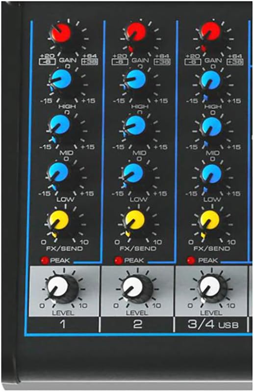 Pyle Professional Audio Mixer Sound Board Console System - Interface 4 Channel Digital USB Bluetooth MP3 Computer Input 48V Phantom Power Stereo DJ Studio Streaming FX 16-Bit DSP processor - PMXU43BT