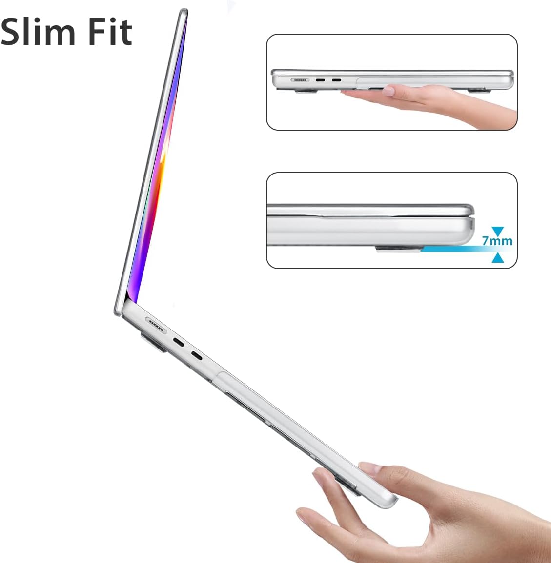 for 2025 2024 2023 2022 MacBook Air 13 inch Case M4 A3240 M3 A3113 M2 A2681 with Touch ID& 13.6" Liquid Retina Display, Plastic Hard Shell&Keyboard Cover&Screen Film&Webcam Cover, Cups