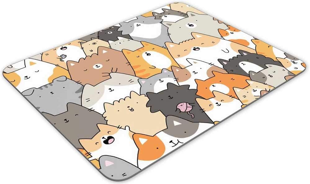 Gaming Mouse Pad,Cartoon Animal Portraits Rectangle Mouse Pad Size(9.84"x7.87")