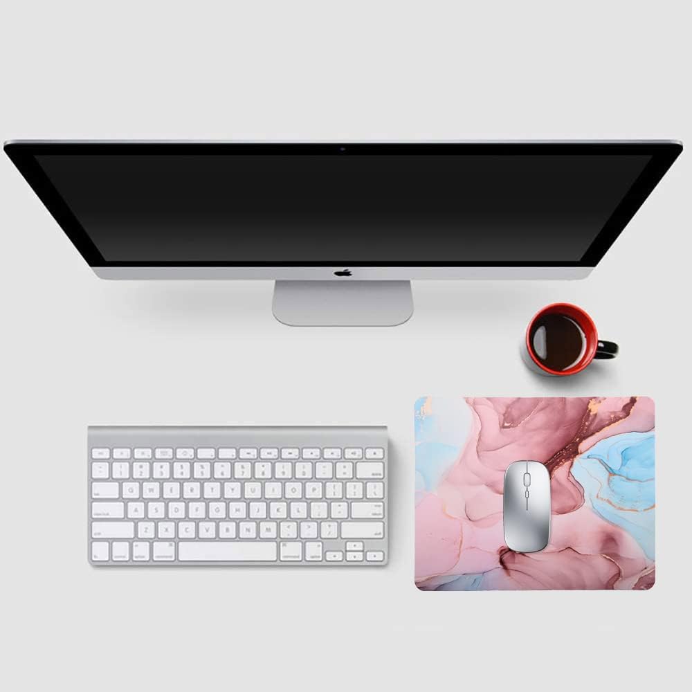 Mouse Pad, Gaming Mouse Pad, Non-Slip Rubber Base Mouse Mat with Designs for Laptop, Computer & Office, 9.5 x 7.9 x 0.12 inches (Marble 8)