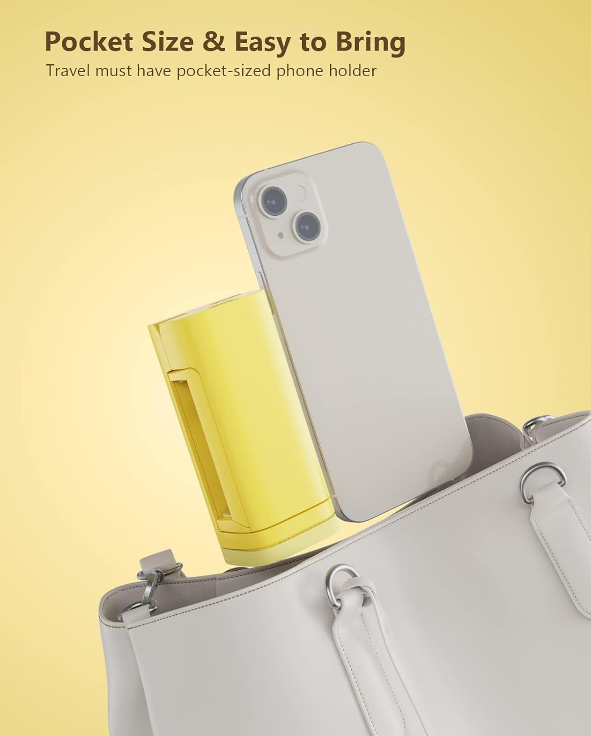 MiiKARE Yellow Phone Holder, Universal Portable Electronic Device Mount for Flying, 360 Degree Rotation, Compatible with iPhone, Samsung, Google, Xiaomi etc.
