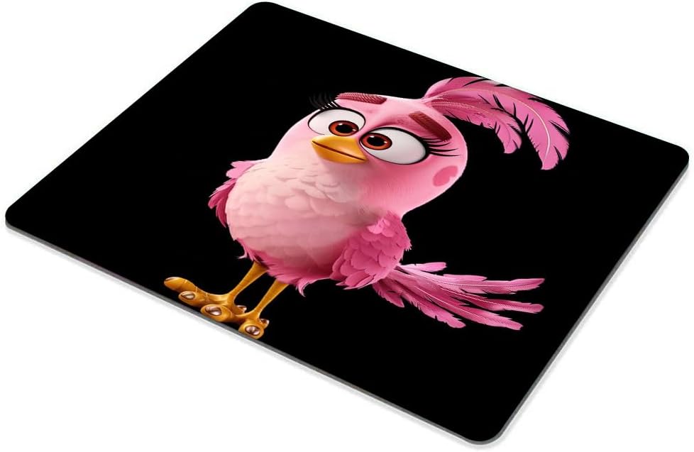 Square Mouse Pad Cute Pink Bird-1,Gaming Mouse Pads for Desk,Soft Computer Waterproof Non-Slip Mouse Mat
