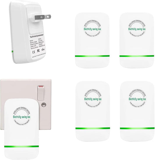 Elon-musk's Electricity Saving Box Stop Watt Stopwatt Energy Saving Device Save Energy Saving Device Energy Saving Power Strip for Home Office US Plug 90v-250v 30kw Rated Green (4PCS, White)