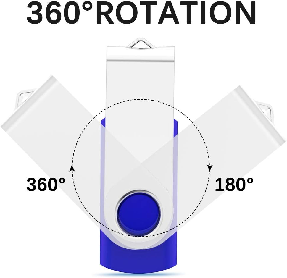 KEXIN Flash Drive 50 Pcs 32GB USB Flash Drive Thumb Drive USB 3.0 Swivel Jump Drive with LED Indicator - Blue