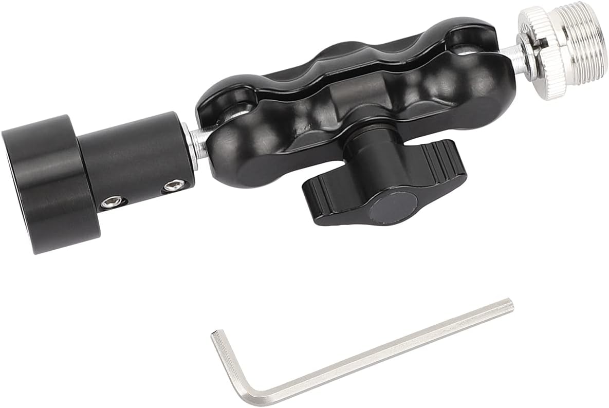 CAMVATE Mini Ball Head Mount Microphone Clamp with 5/8"-27 Male and Female Adapter - 3303