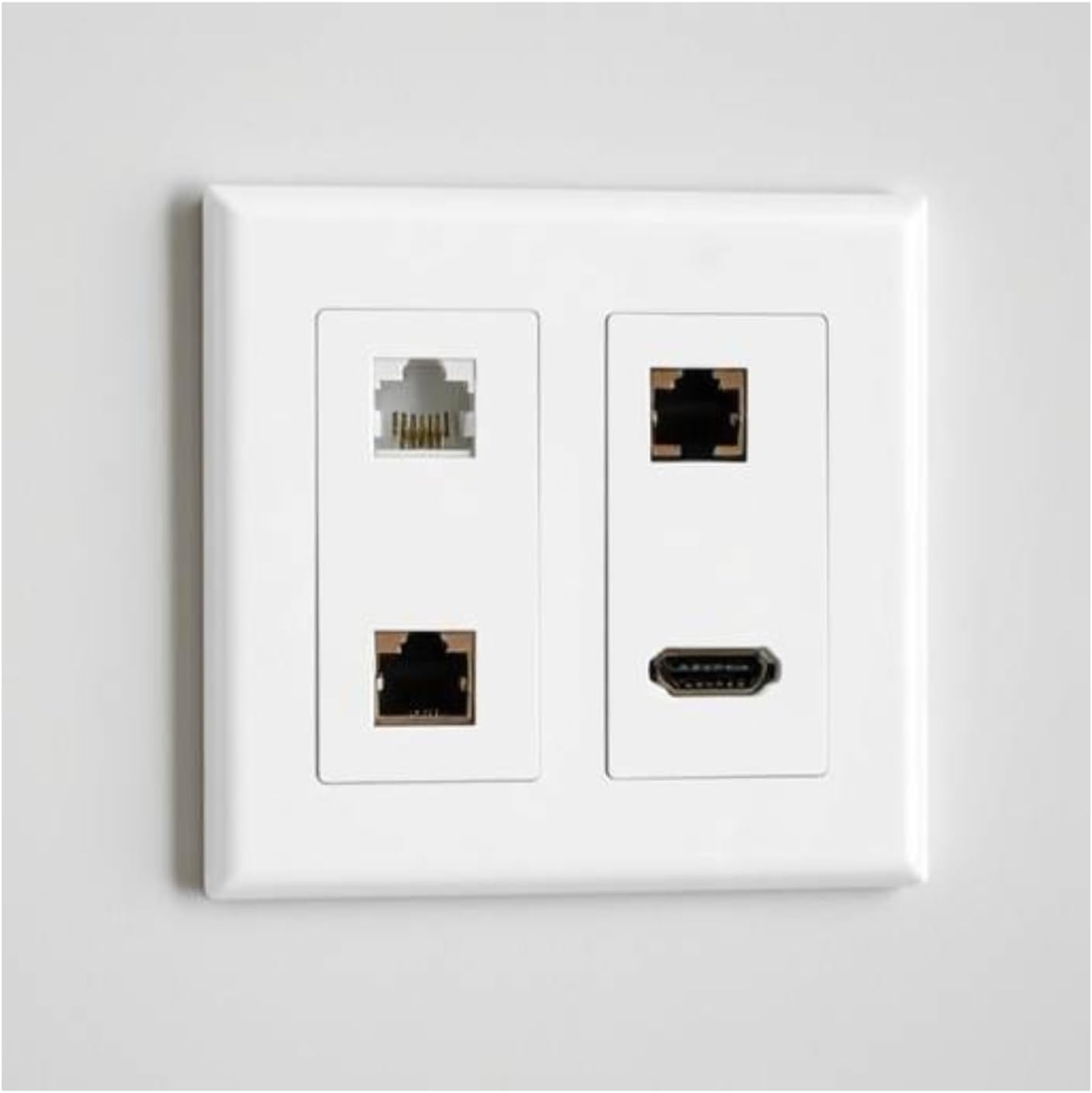 2 Gang Decorative Screwless Wall Plate Light Switch Cover, Hidden Screw Smooth Face, White, 10 pcs