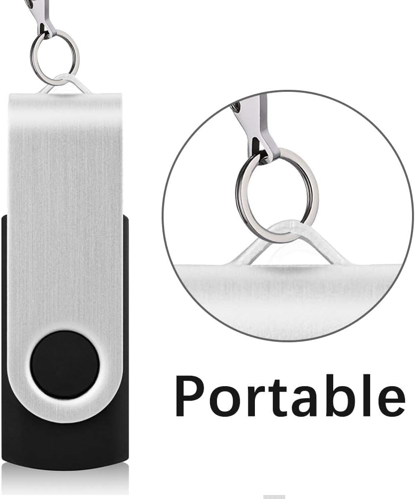 KEXIN 128GB Flash Drive 20 Pack Flash Drive Bulk USB Thumb Drive 128 GB USB Drive USB 2.0 Flash Drive with Led Indicator, Black