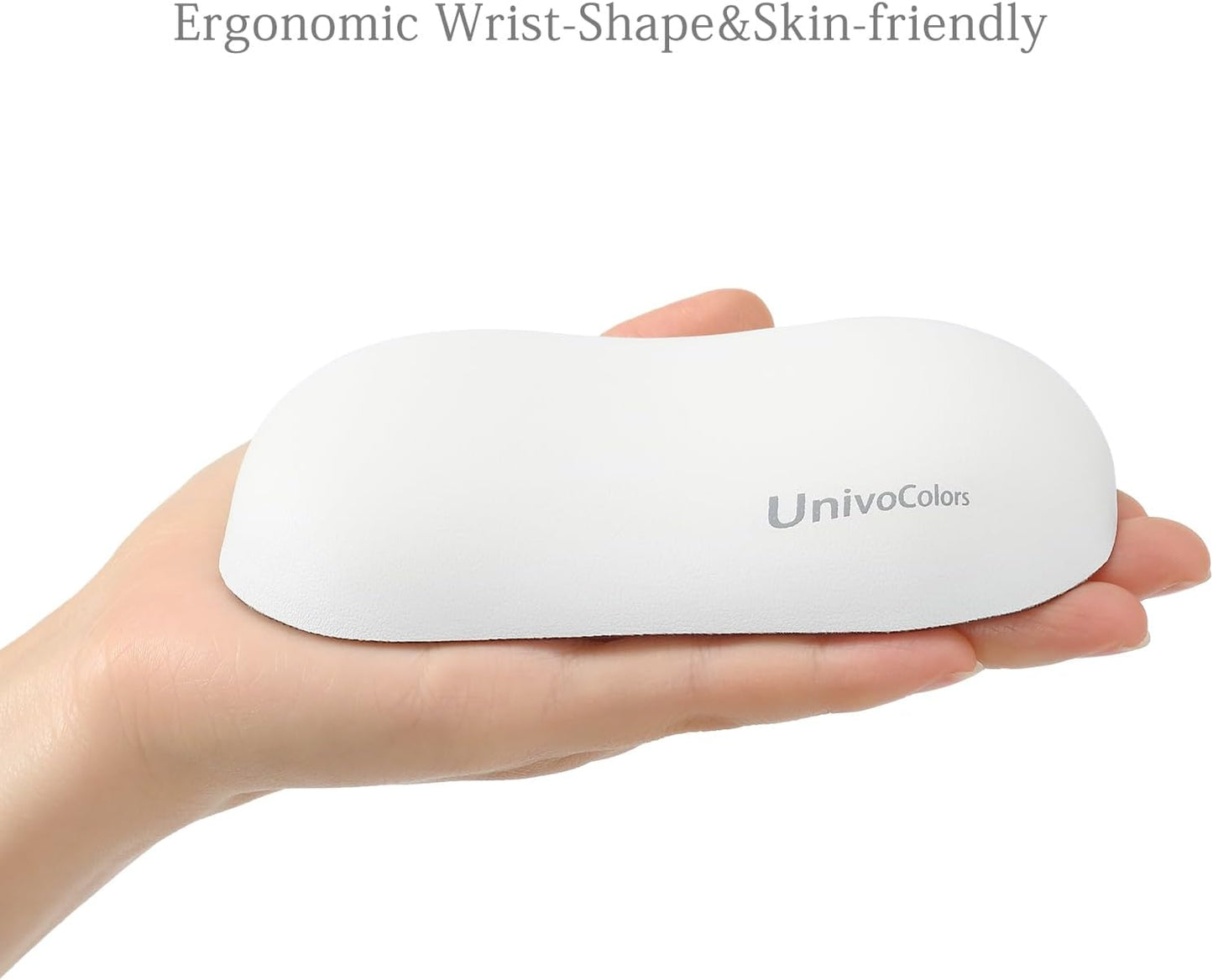UnivoColors Design-Wave Set of Wrist Rest,Artificial Sheepskin+Memory Foam+Ergonomic+Anti-Slip Gel, Resilience Support During Work and Gaming,Keyboard Accessory,White