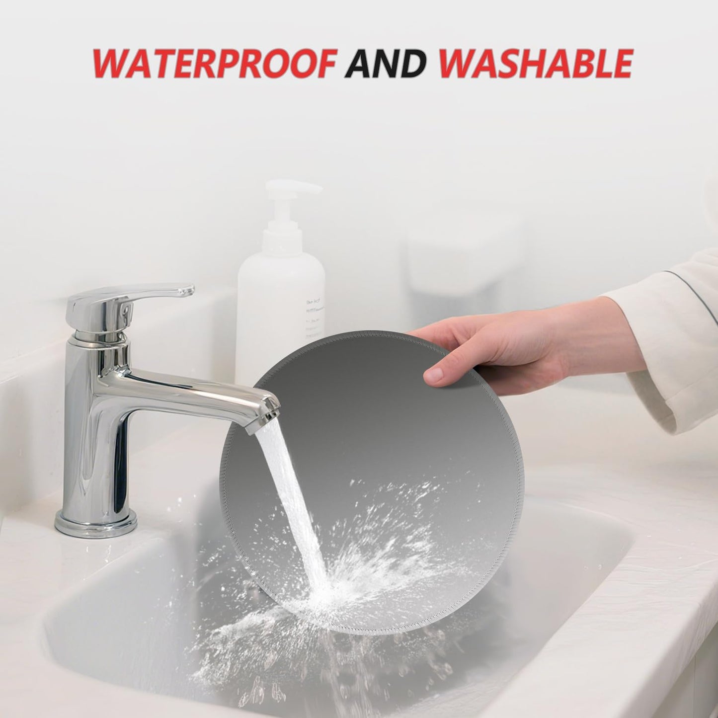 ITNRSIIET Mouse Pad Non-Slip Rubber Base Smooth Surface Stitched Edges Waterproof Durable Compatible with All Mice for Office & Gaming, Desk Accessory, Diameter 8.7 inch, Ash Gradient