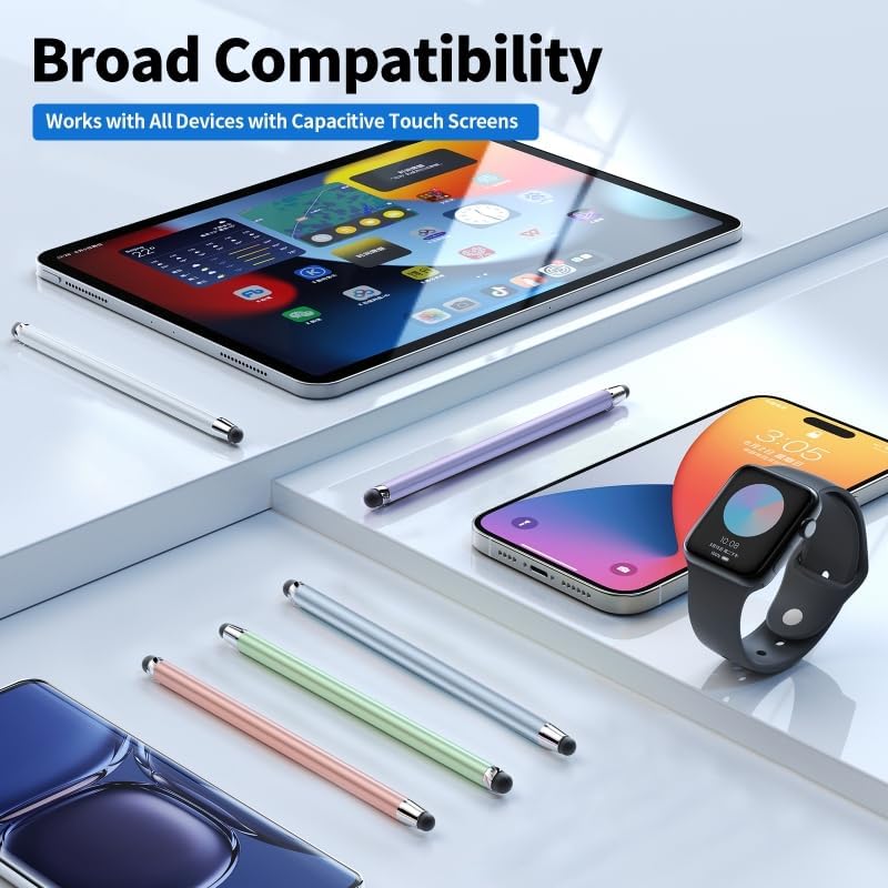 40PCS Replacement Rubber Tibs for Stylus Pen,High Sensitivity and Precisio,Universal Stylus Black Rubber Tips(0.27inch/0.21inch)