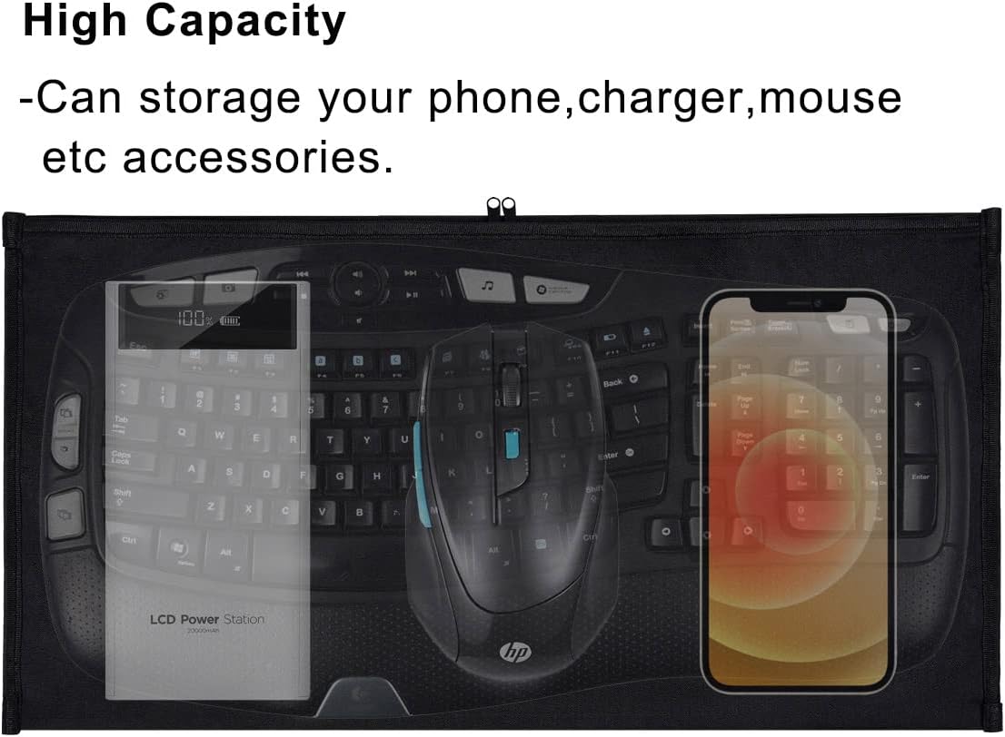 Keyboard Bag Case Sleeve Pouch for Universal Keyboard, Logitech/Razer/Das/Havit/Apple Magic Keyboard Protector, Wireless/Wire Computer/Gaming PC Keyboard Dust Cover-Black