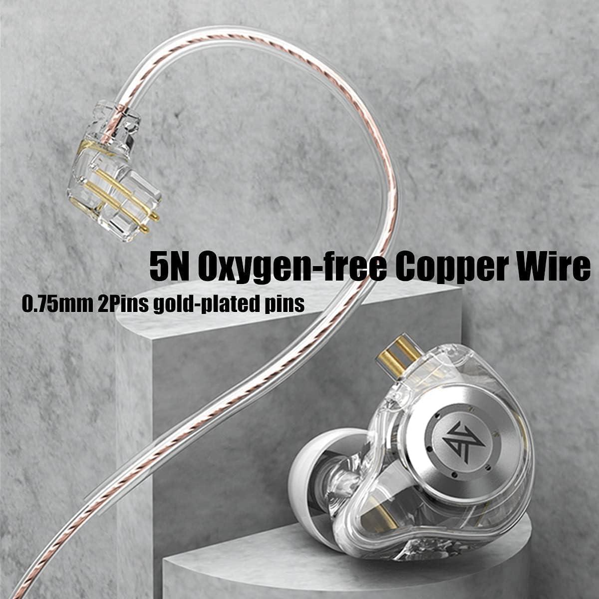 keephifi KZ EDX Pro in Ear Monitor with Mic Wired Headphones HiFi Stereo Stage Wired Earphone Dual DD IEM Earphones Earbuds with Detachable Cable for Musicians Audiophiles (Black, with Mic)