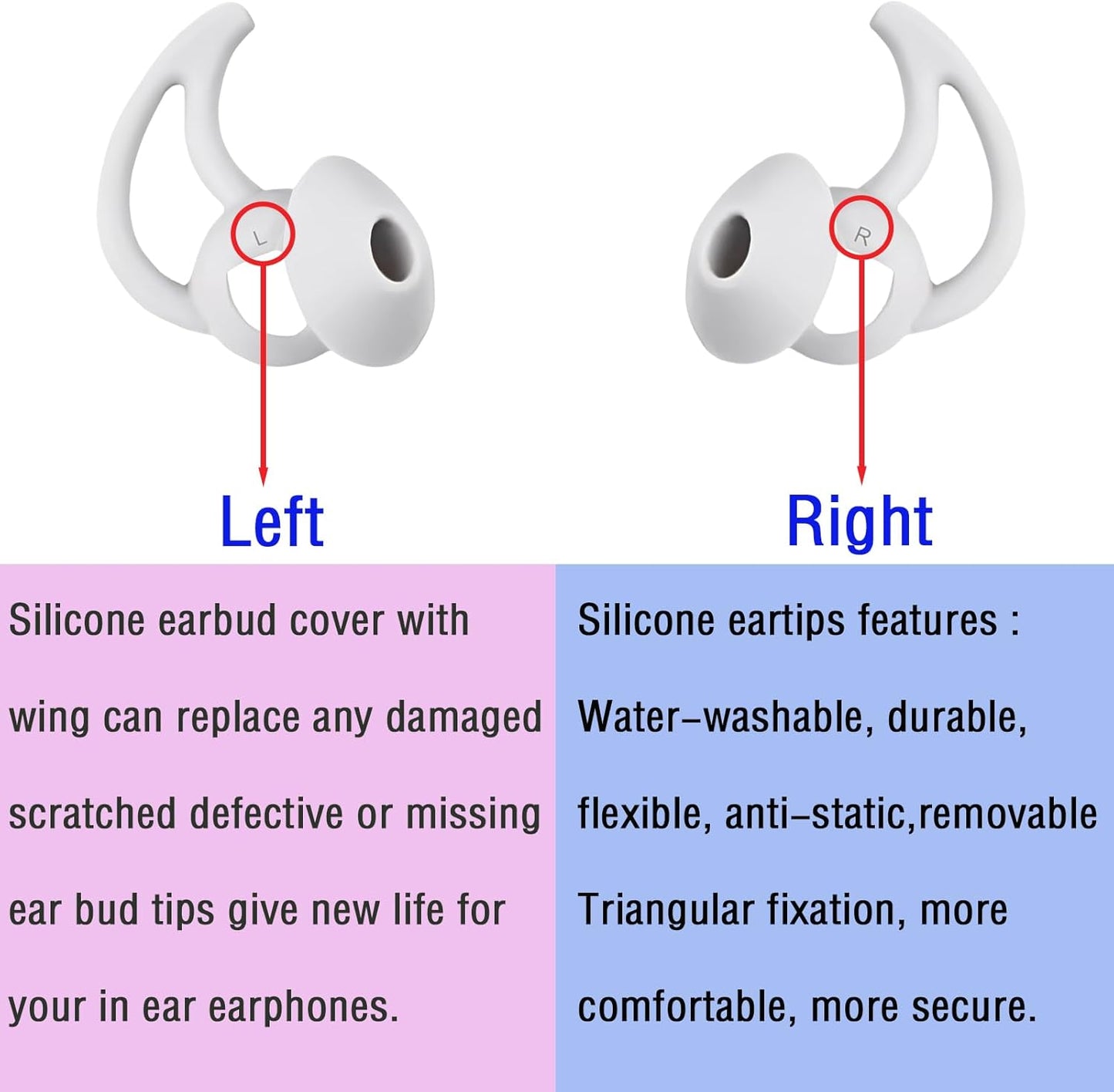 Medium Earbud Replacement Tips Silicone Ear Bud Tips Compatible with Bose Quietcomfort and Sport Headphone Ear Tips Earbud Cap 3 Pairs S M L