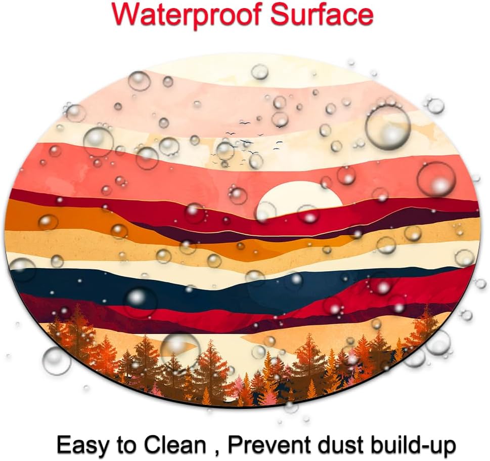 Mountain and Moon Round Mouse pad Customized Mousepad Non-Slip Rubber Base Mouse Pads for Computers Laptop Office Desk Accessories Mouse pad