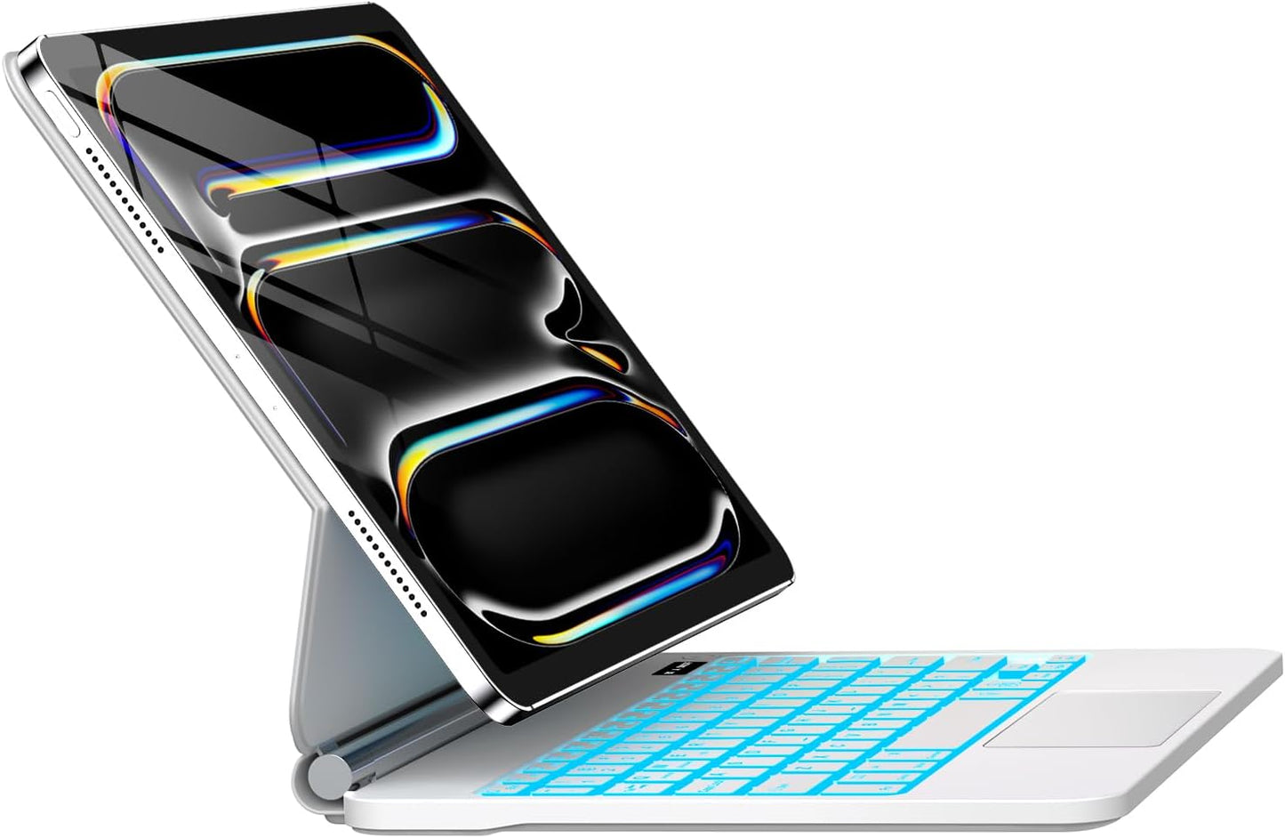for iPad Pro 13 Inch Case with Keyboard (M4, 2024)๏ผMagic-Style Magnetic โ 7 Colors Backlight -Floating Cantilever Stand - Multi-Touch Trackpad Keyboard Case for iPad Pro 13 (White)