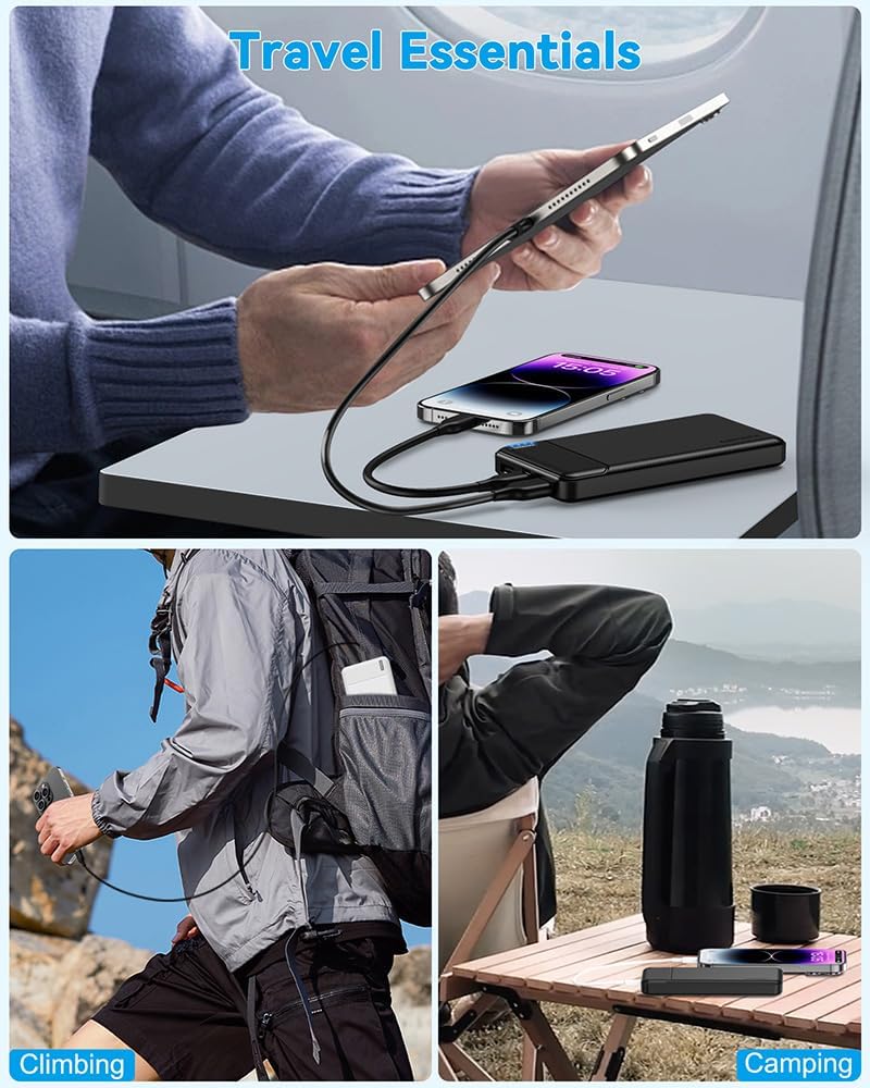 AsperX 10000mAh USB C Output Portable Charger Power Bank Fast Charging, Portable Battery Bank External Battery Pack for iPhone, Samsung, Google LG and Heated Vest