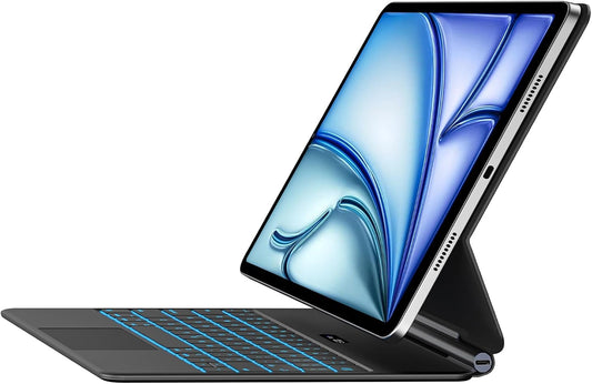 Keyboard Case for iPad Air 11" (M3 2025 / M2 2024) & iPad Pro 11"(1st/2nd/3rd/4th Gen), Slim Magic Keyboard with Multi-Touch Trackpad for 10.9"iPad Air 4th/5th Gen with 7-Color Backlit,Black
