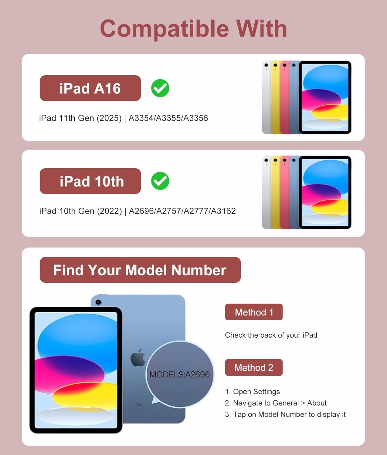 for iPad 10th Generation Case with Keyboard 10.9 Inch- Magnetic Wireless Keyboard Case with Pencil Holder Stain Proof Folio Cover for iPad (A16) 11th Gen 11 Inch 2025/10th Gen 2022 - Light Pink