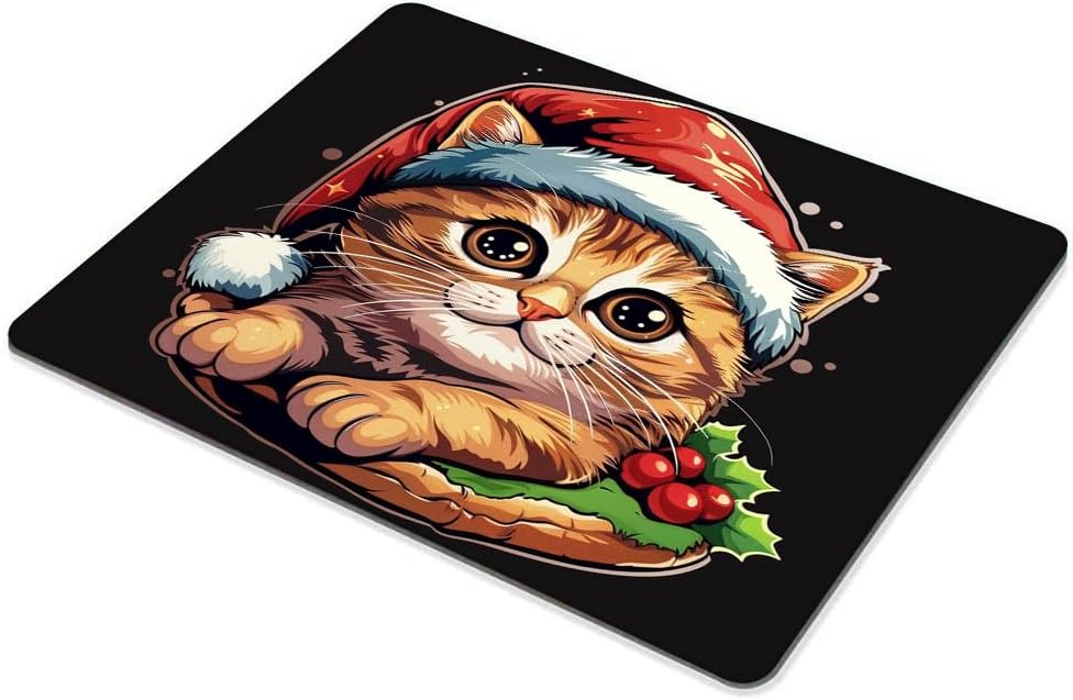Square Mouse Pad Cute Cat with Burger-1,Gaming Mouse Pads for Desk,Soft Computer Waterproof Non-Slip Mouse Mat