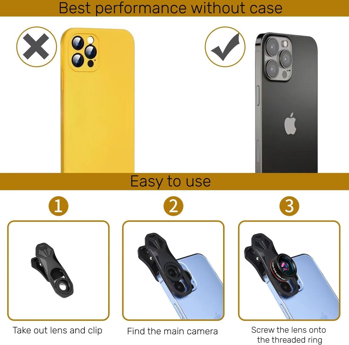 Fisheye 235°,Fish Eye Lens Universal HD Phone Fisheye Lens, Phone Camera Lens, for iPhone 7 8 x xr 11 12 13 14 15 pro max Android Samsung Smartphones (fisheye)