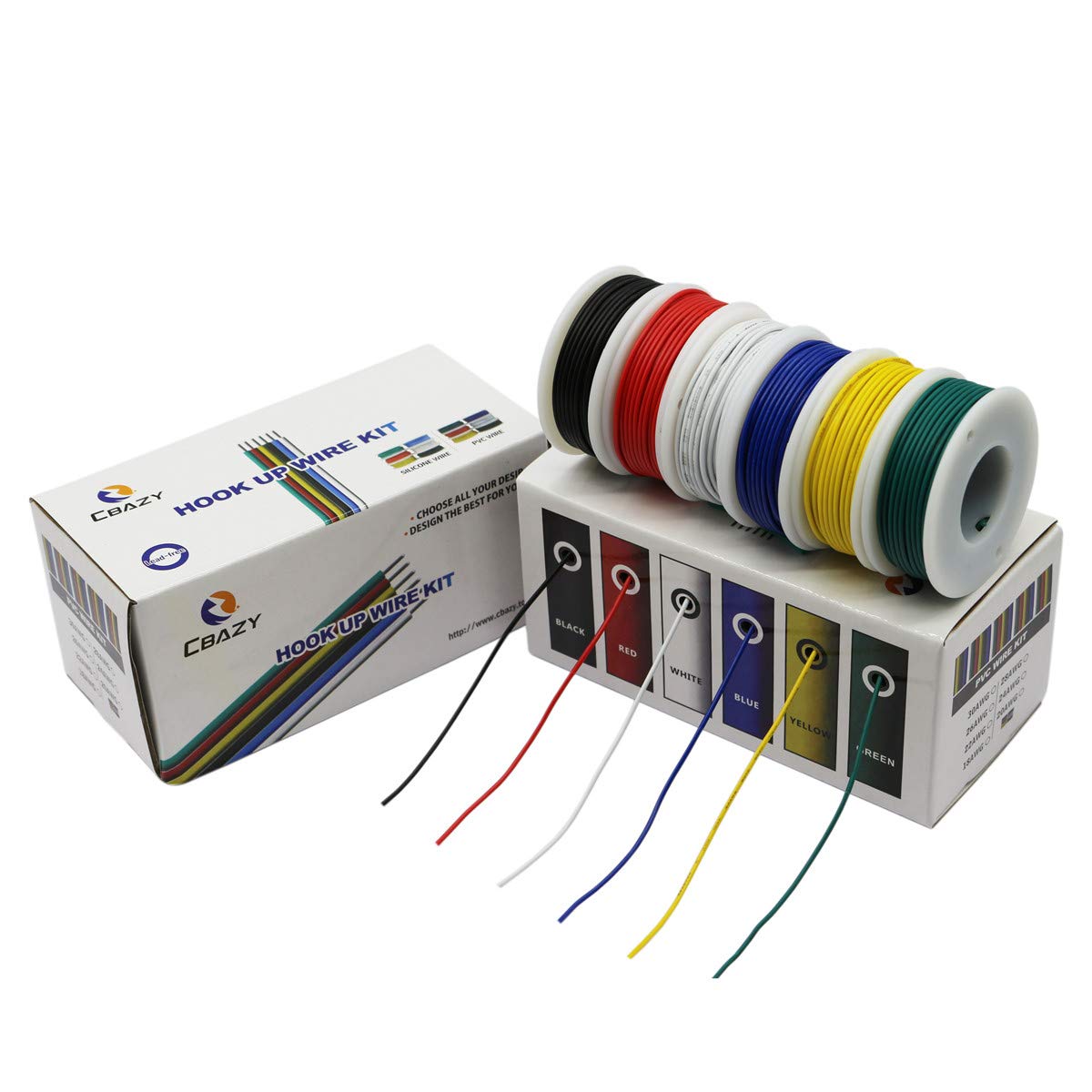 Hook up Stranded Wire Kit 20 Gauge 6 Colors 19.6 feet Each Electrical Wire 20 AWG PVC Wire