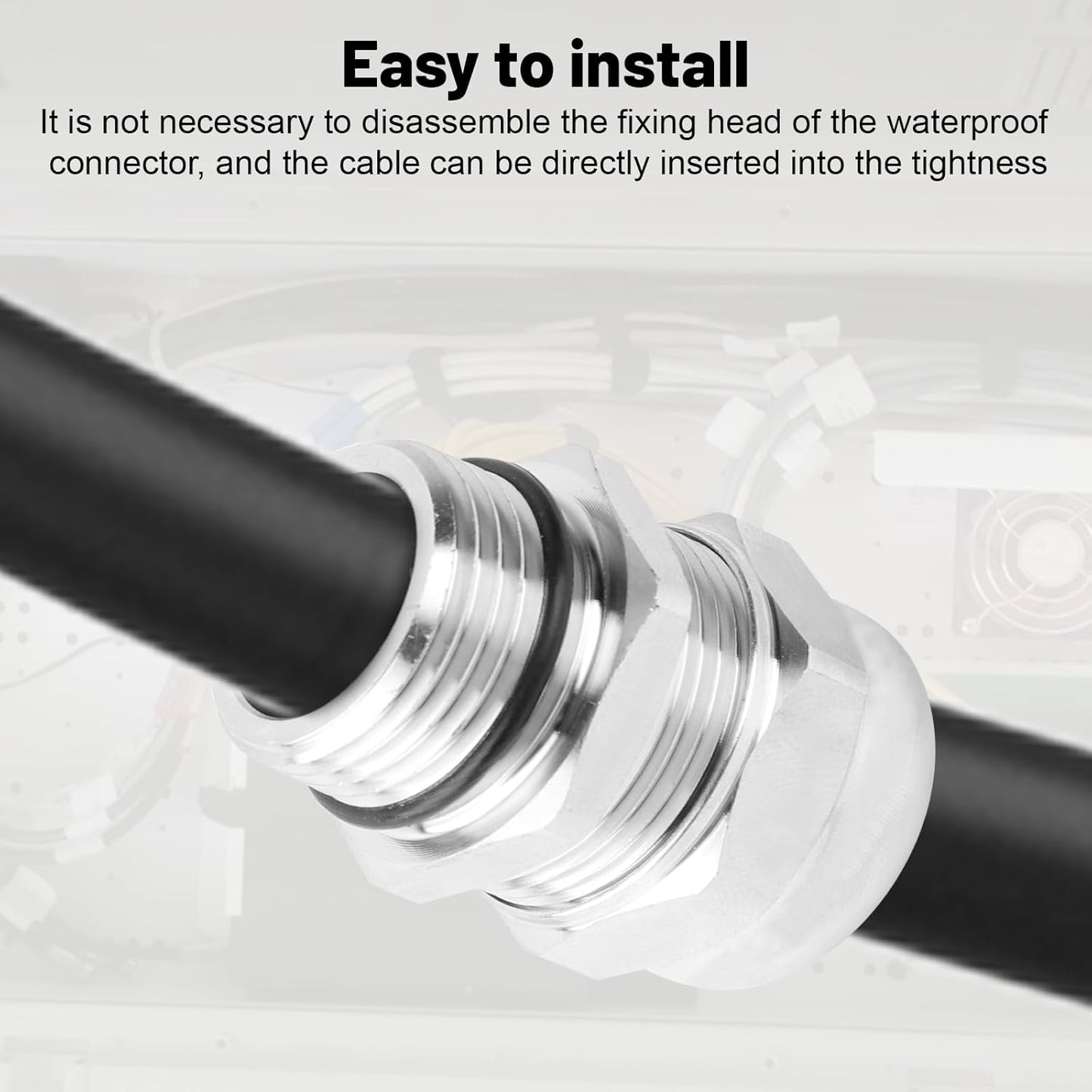 NPT 1/4" Stainless Steel Waterproof Cable Gland IP68 Waterproof Cable Gland Adjustable 4-8mm Cable Gland Protectors - 2 Pcs