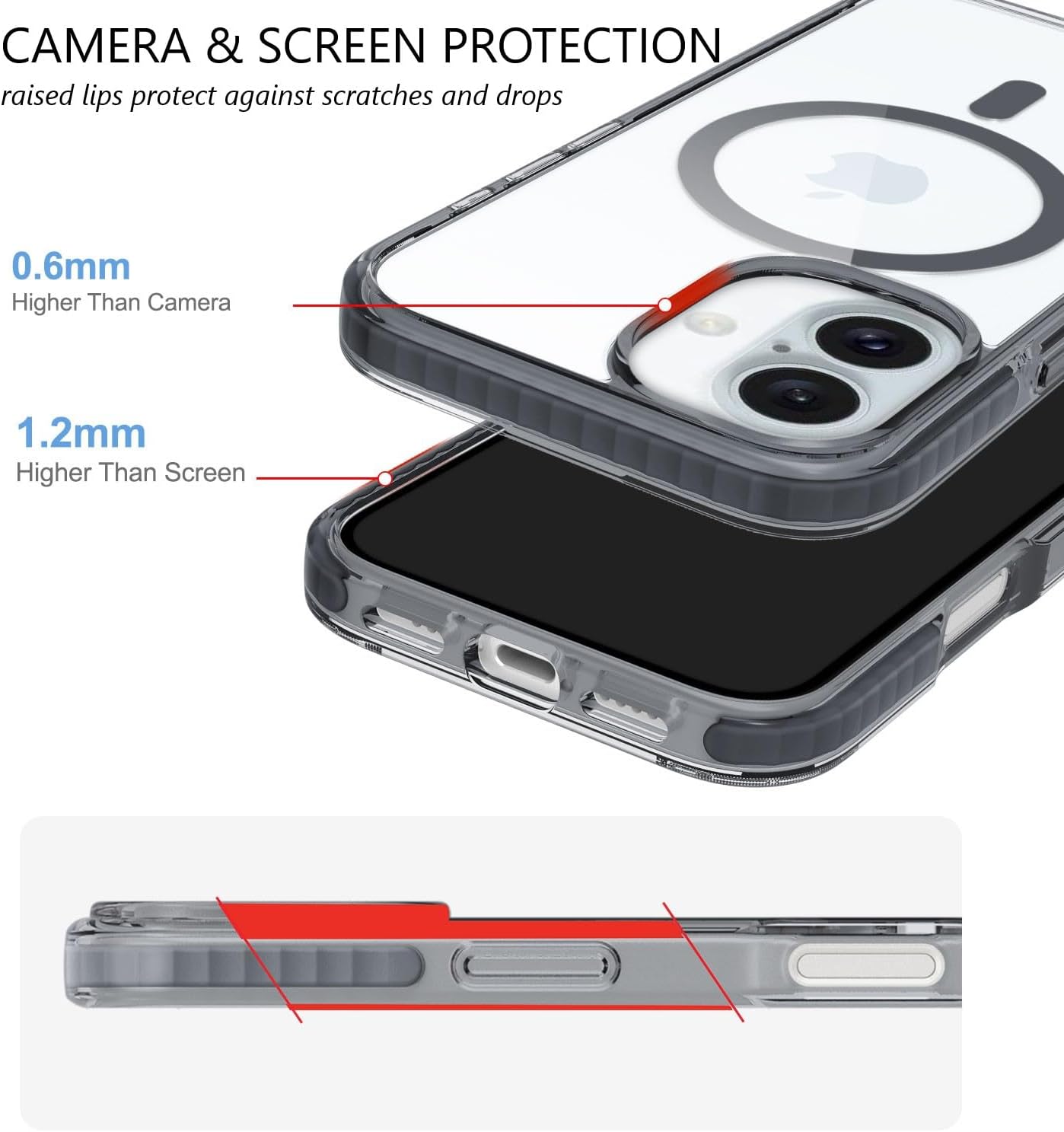 BELTRON Belt Case for iPhone 16 Plus, Slim Protective Transparent Case & Rotating Belt Clip Holster Combo (Compatible with MagSafe)