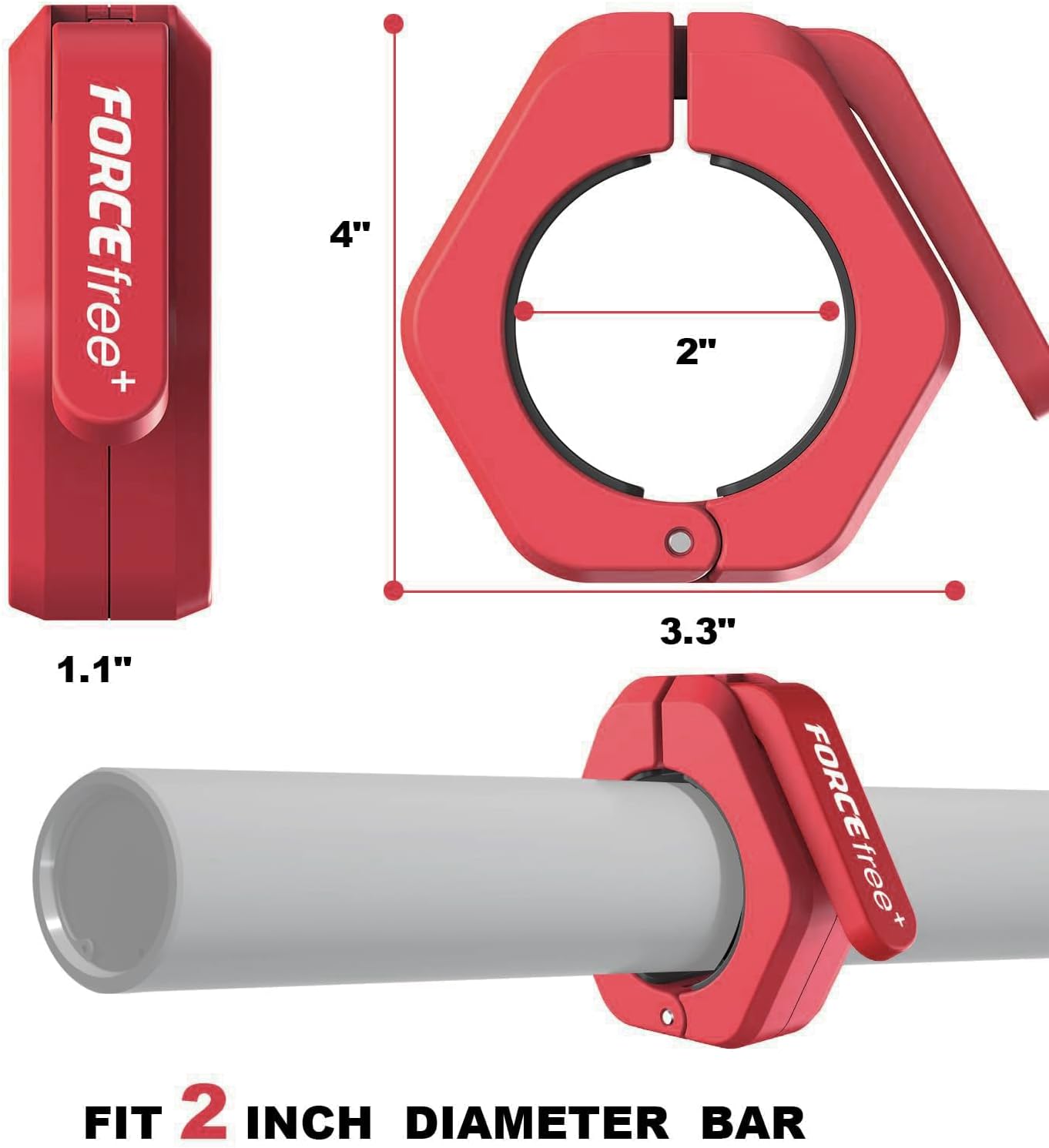 Magnetic Barbell Clamps 2 Inch Olympic – Quick Release Barbell Collars with Anti-Slip TPR Lining | Heavy Duty Weight Clips for Bars for Pro Gym Equipment