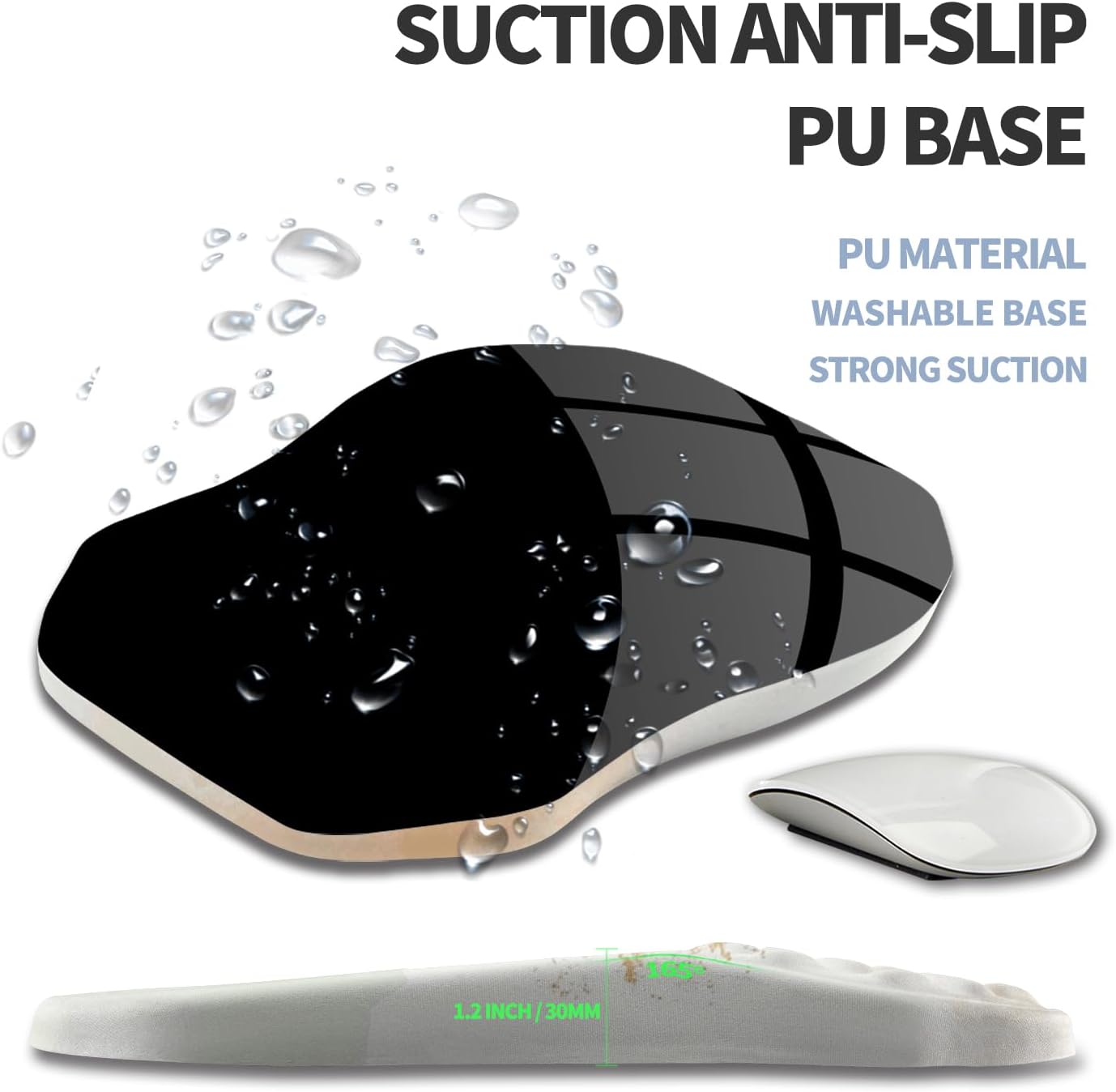 Ergonomic Raised Mouse Pad Wrist Support with Bilateral Slope Memory Foam Mousepad for Wrist Rest and Carpal Tunnel Pain Relief 11.8x7.9〃 Green Leaf