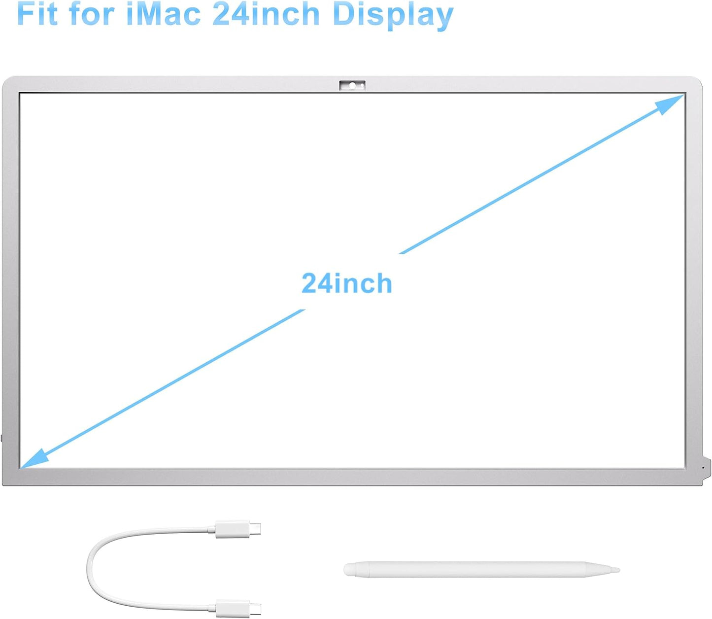 Keenhot Trackpad Touchscreen Frame for iMac, High-Precision Touchpad Support Multi-Gesture, Ultra Slim Touch Screen Activator for 24-inch iMac M1, M3, M4(Stylus Pen Included)
