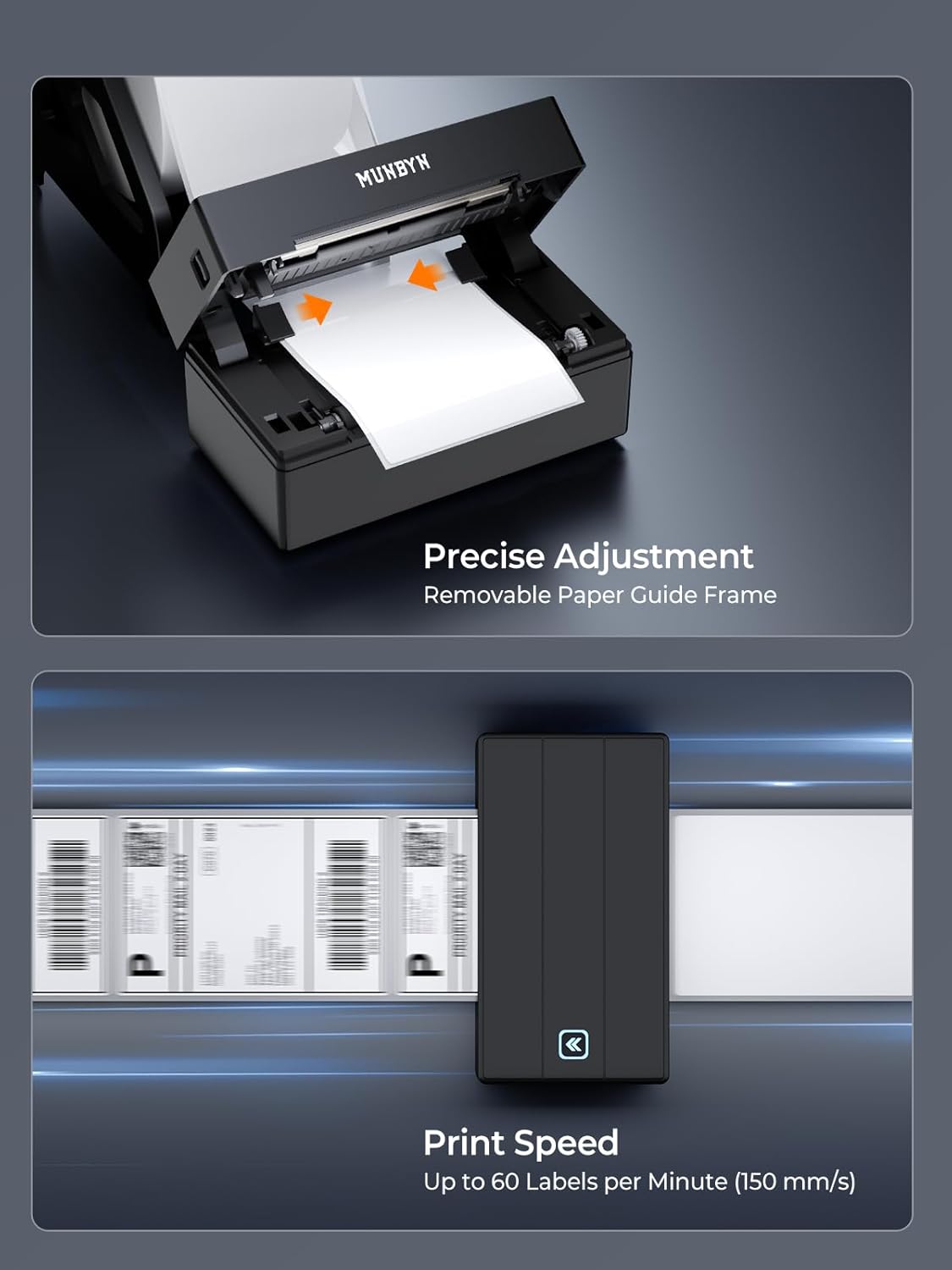 MUNBYN Bluetooth Thermal Label Printer, 130B Wireless 4x6 Shipping Label Printer for Shipping Packages Small Business Office or Home, Compatible with iPhone Android iPad Windows macOS Chrome Etsy eBay