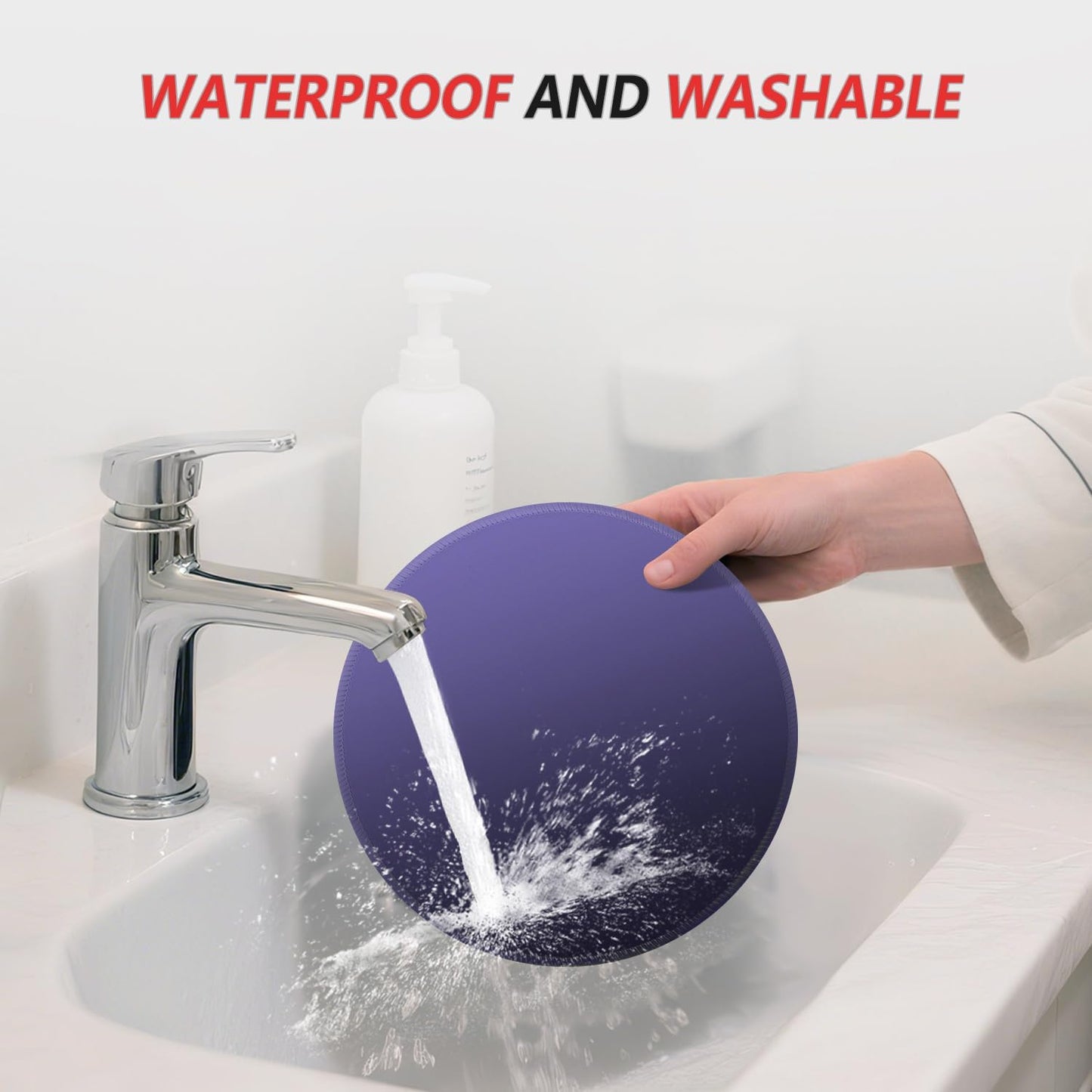 ITNRSIIET Mouse Pad Non-Slip Rubber Base Smooth Surface Stitched Edges Waterproof Durable Compatible with All Mice for Office & Gaming, Desk Accessory, Diameter 8.7 inch, Violet Gradient