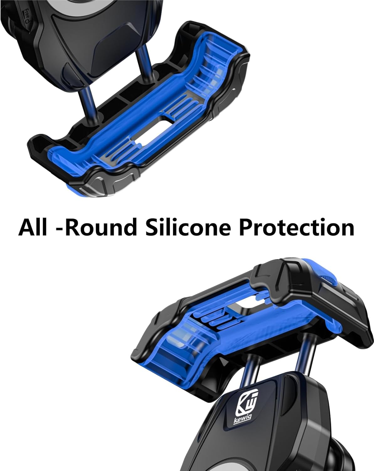 Kewig Motorcycle Phone Mount Holder with Vibration Dampener & Secure Lock, Anti-Shake Handlebar Cellphone Mount for Moto Bike Scooter ATV, Adjustable Phone Mount Fit 5.4-7.2'' Phone