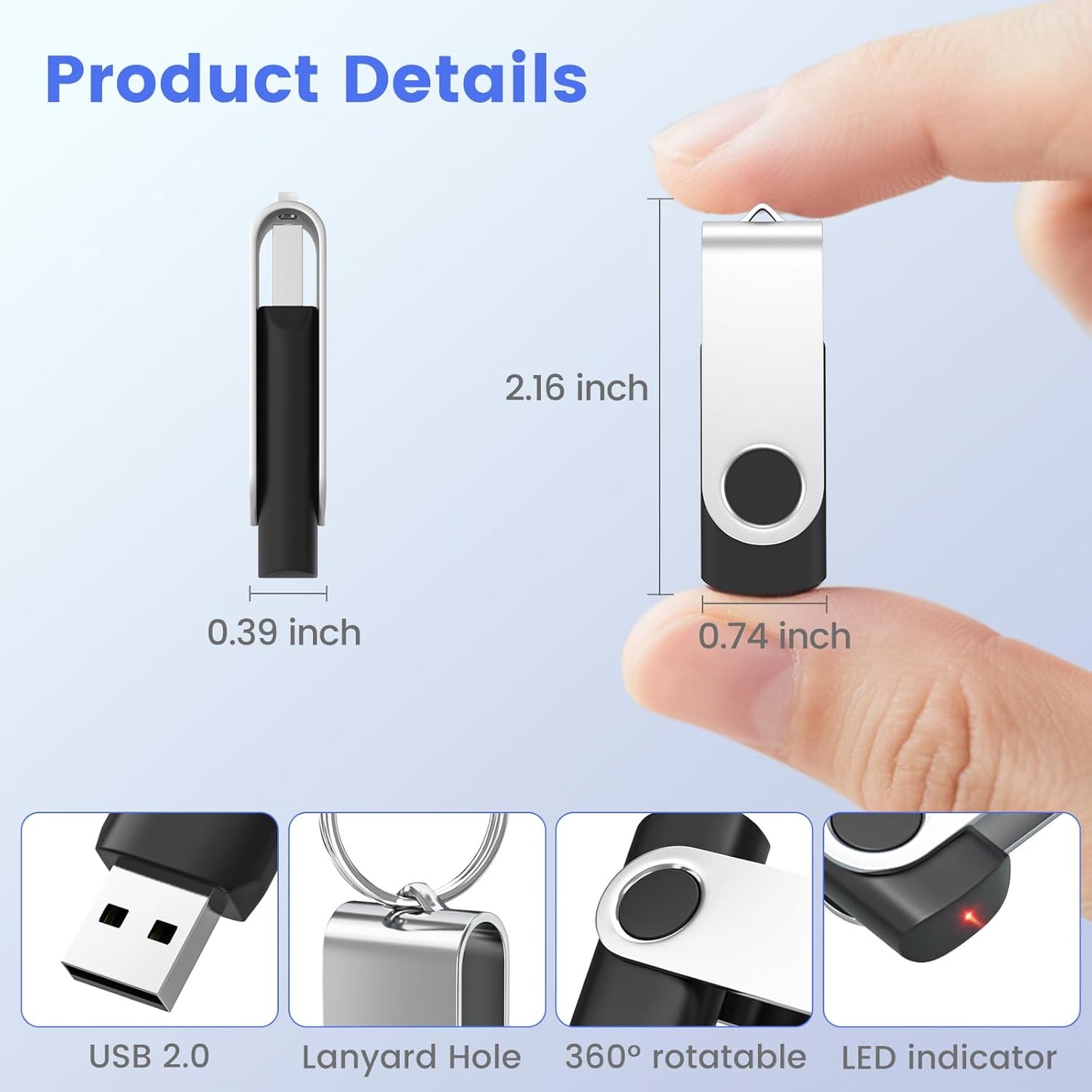 (Not 128GB) 128MB Flash Drives 20 Pack, ABLAZE USB 2.0 Thumb Drive Bulk with Lanyards Swivel Memory Stick Bulk U Disk Pendrive USB Pack (Mixcolors)