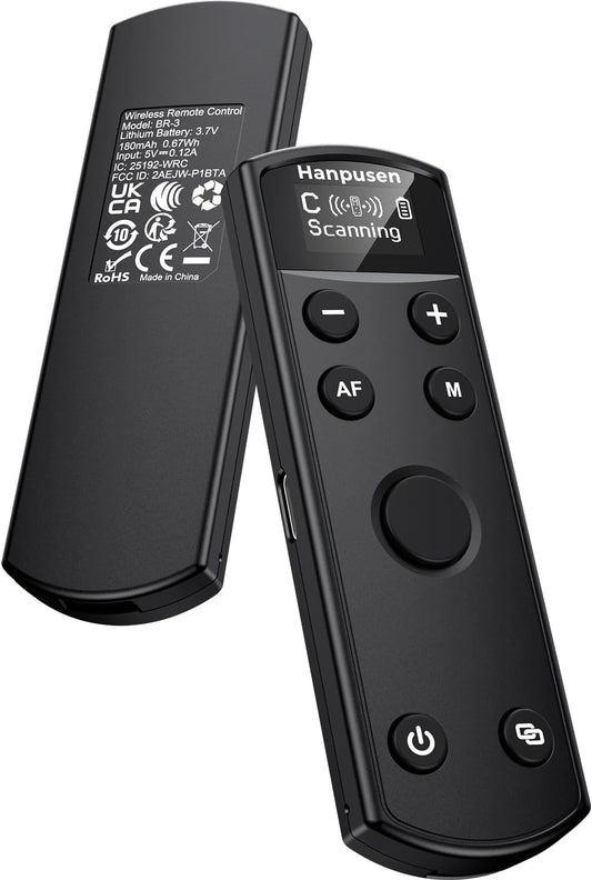 for Canon Camera Remote Control, Hanpusen Rechargeable Wireless Shutter Release with OLED Screen for R50/G7X Mark III/R8/R5/R/RP/R50 V/R10/R5 Mark II/M50/M200/6D Mark II/M6 Mark II, Replace BR-E1