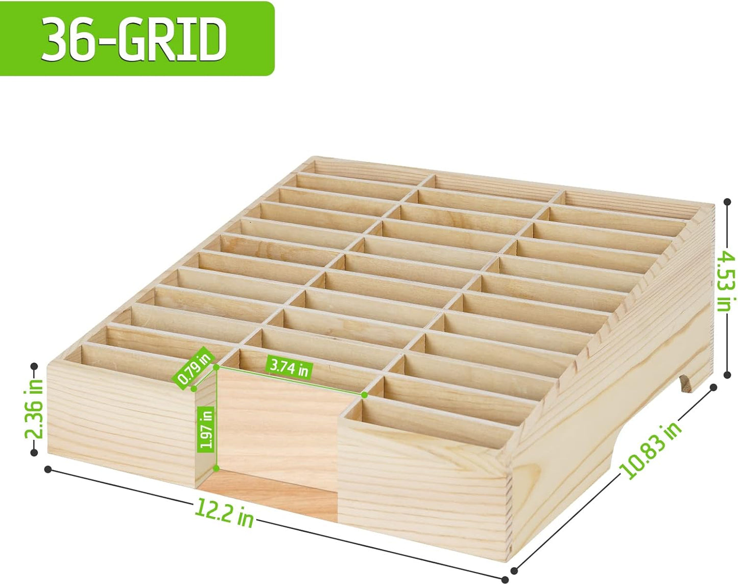 Wooden 36-Grid Cell Phones Storage Box Desktop Mobile Phone Holder Organizer for Office School Classroom (36-Grid)