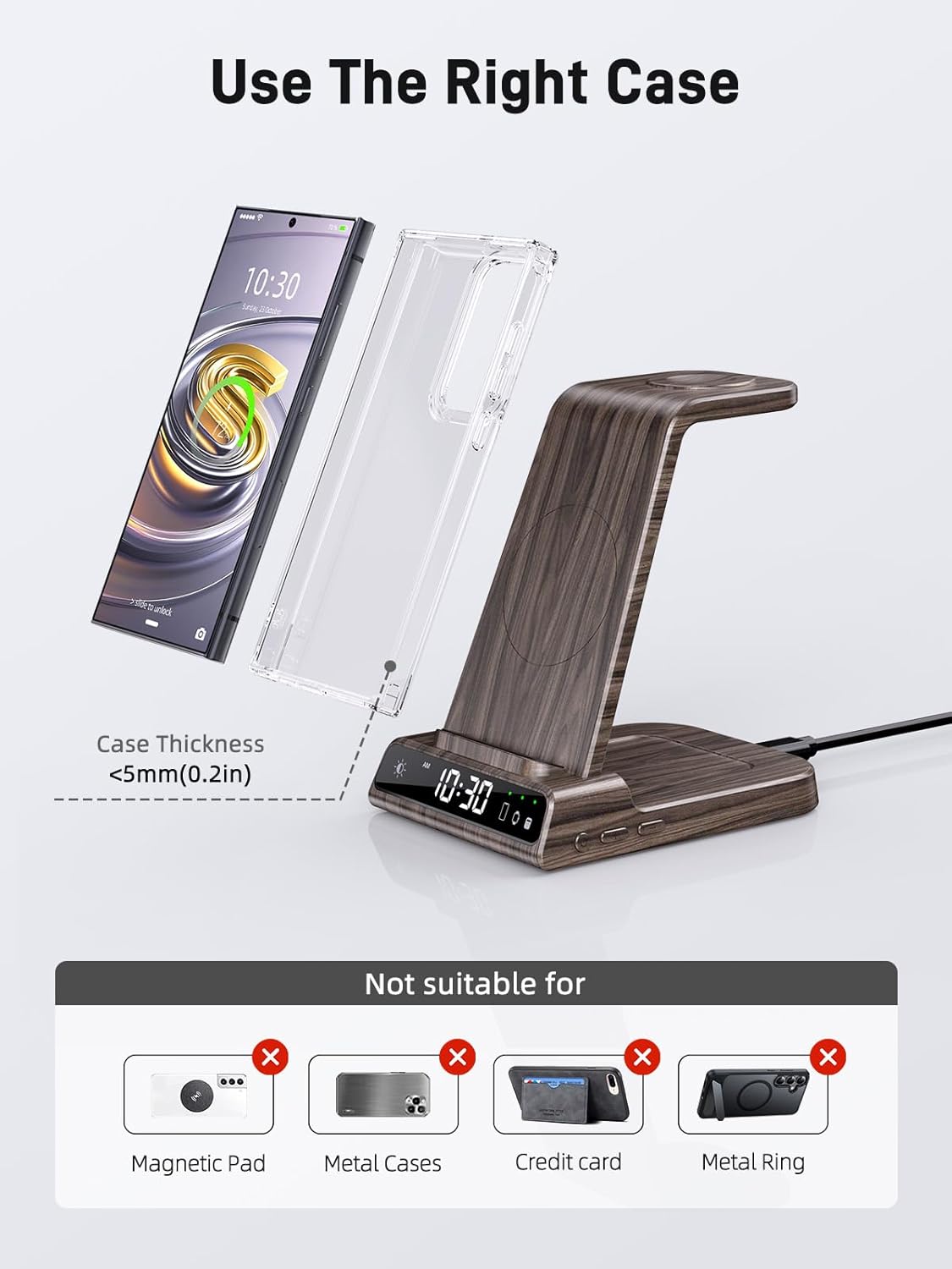 Wireless Charger for Samsung Charging Station, 3 in 1 Android Phone Charger for Samsung Galaxy S25 Ultra/S24 Ultra/S23/Z Fold7/Flip7, Galaxy Watch 8/8 Classic/Ultra/7/6/5, Galaxy Buds 3 Pro/3