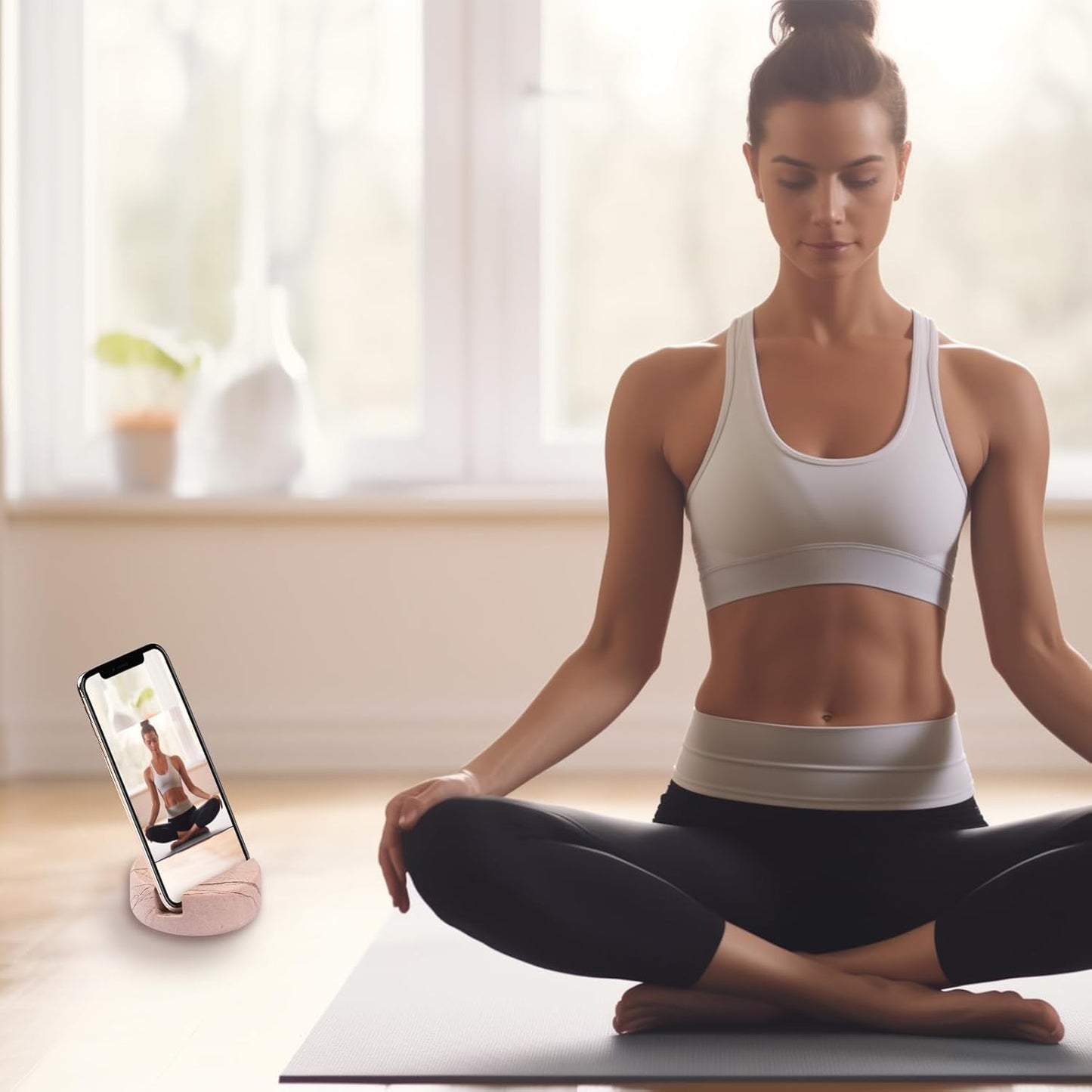 Marble Phone Stand for Desk - Cell Phone Holder for Nightstand Office Decor Compatible with iPhone 17 16 15 Pro Max iPad mini, Telephone Boho Pink Marble Kitchen Accessories