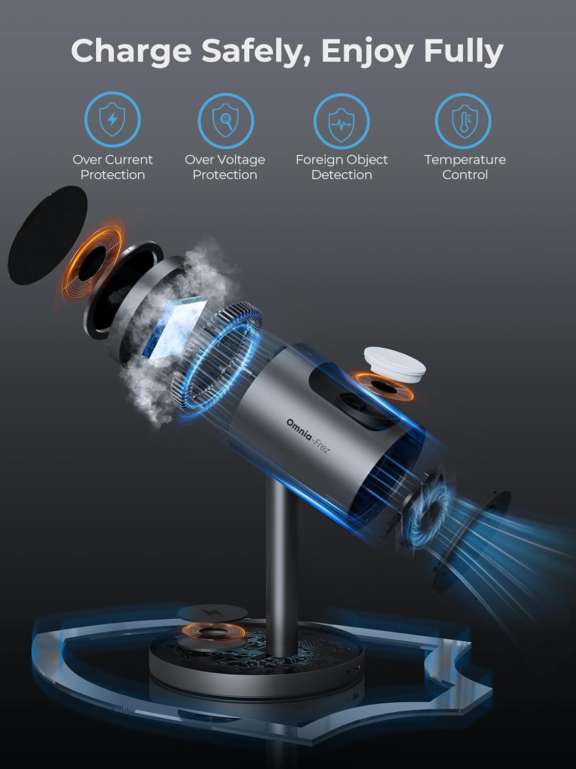 3 in 1 Charging Station Compatible with MagSafe, 15W Cooling Wireless Charger, Charger Stand Qi2 Certified for iPhone 16/15/14/13/12, Samsung S25, Apple Watch, AirPods (45W PD Charger Included)