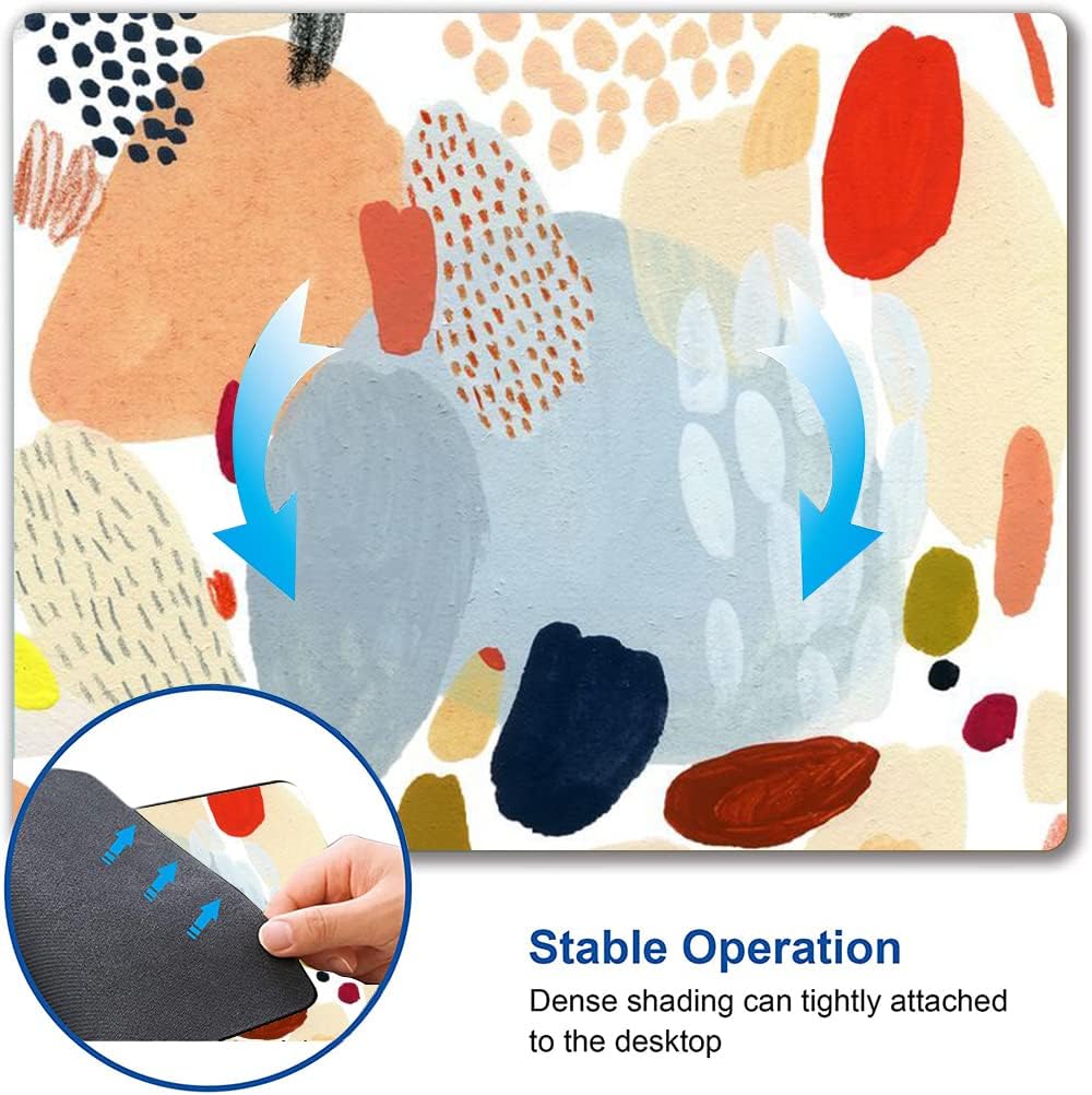 Mouse Pad, Multi Color Abstract Art Mouse Pad, Square Non-Slip Rubber Personalized Computer Mouse Mat, Waterproof Cute Desk Mousepad for Gaming Office Laptop Home