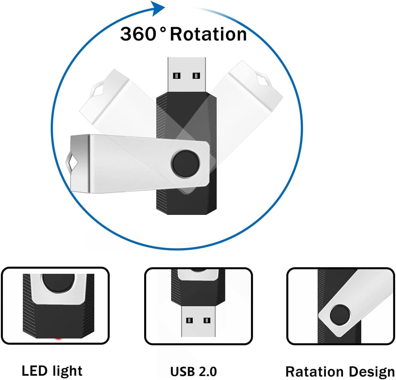 (Not 128GB) 128MB Flash Drives 100 Pack, Wooolken USB 2.0 Thumb Drive with Lanyards Bulk USB Sticks for Weddings,Office, School, Data Storage Backup