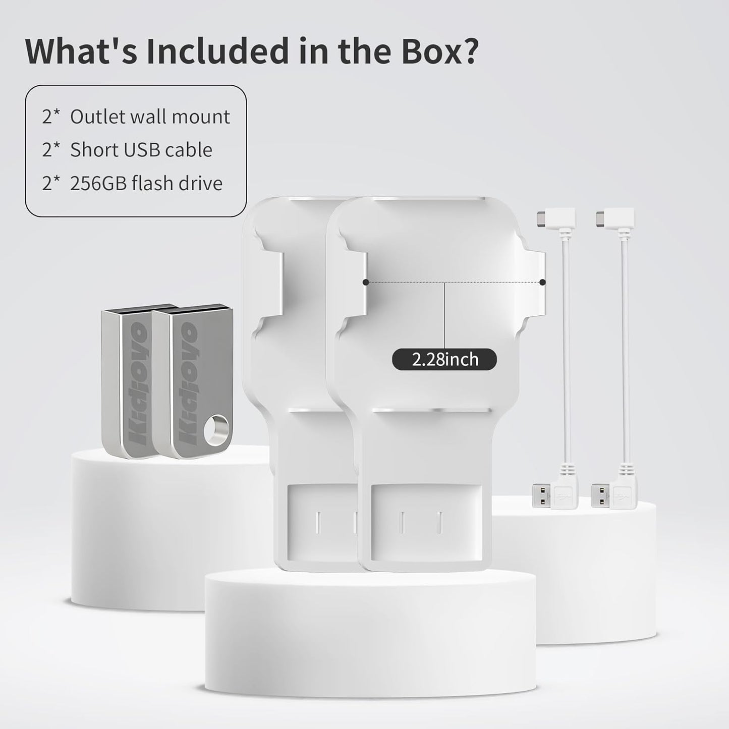 256GB USB Flash Drive & Wall Mount for Blink Sync Module 2 with Short Cable – Declutter, Save Space, and Effortlessly Enhance Security (2 Pack)