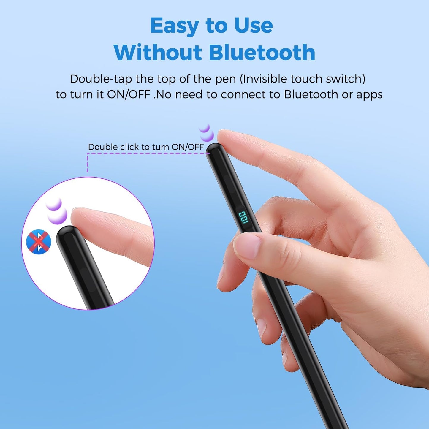 iPad Pencil with Magnetic&5 Extra Tips,USB-C Faster Charge,Stylus Pen Compatible with iPad 6-11th/A16,Air M3/M2/3-5th,Pro M4/11/12.9/13inch,Mini 5th-7th/A17Pro (Black)